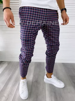 Pantaloni barbati casual regular fit in carouri B1727 S3